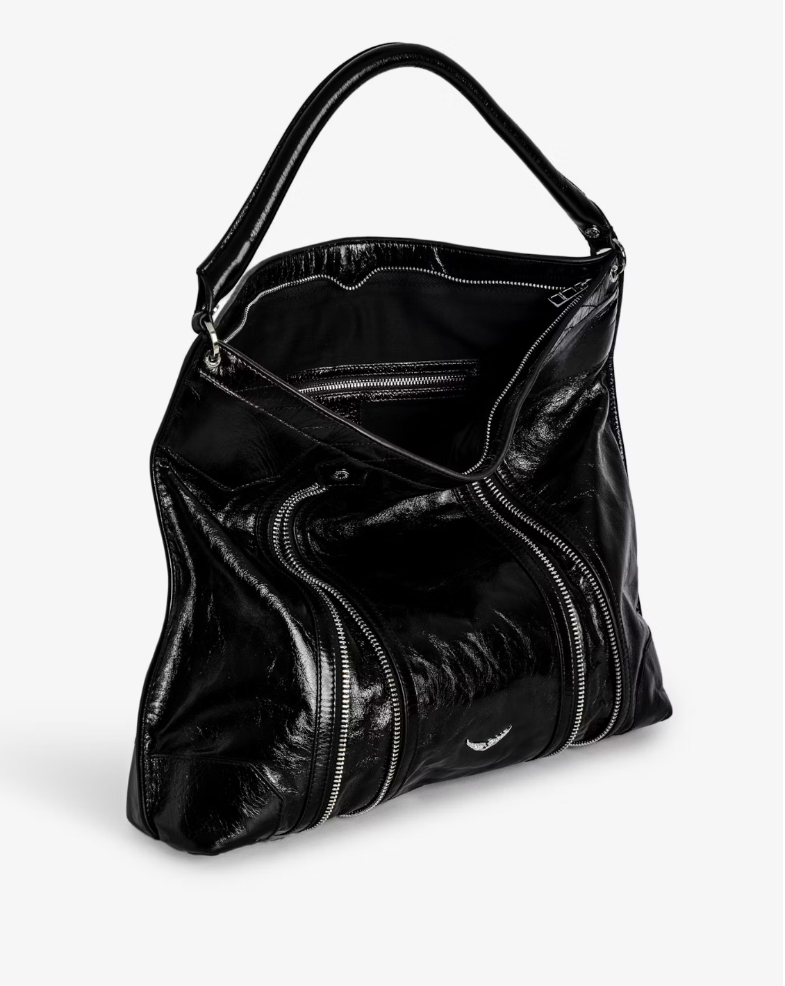 ZADIG AND VOLTAIRE | RSUNNY HOBO VINTAGE PATENT | NOIR