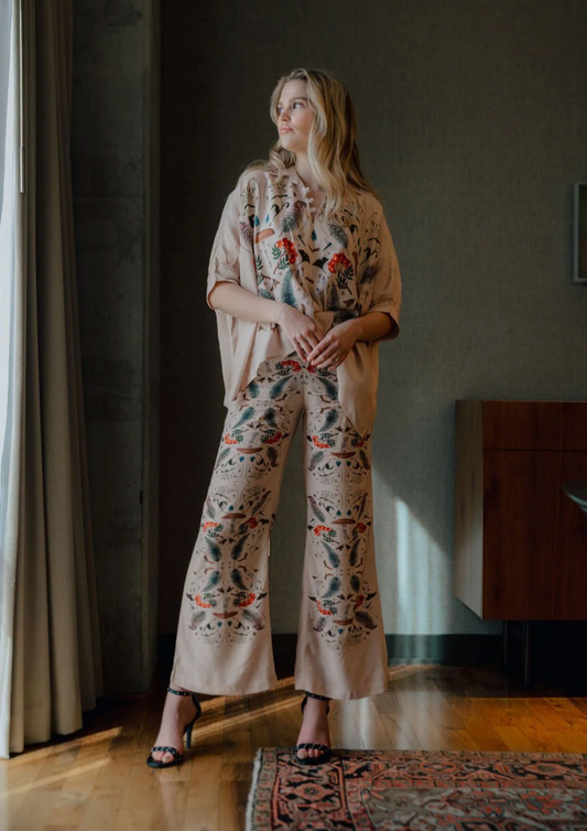 NEVER A WALLFLOWER | PALAZZO PANTS | ECRU CURIO
