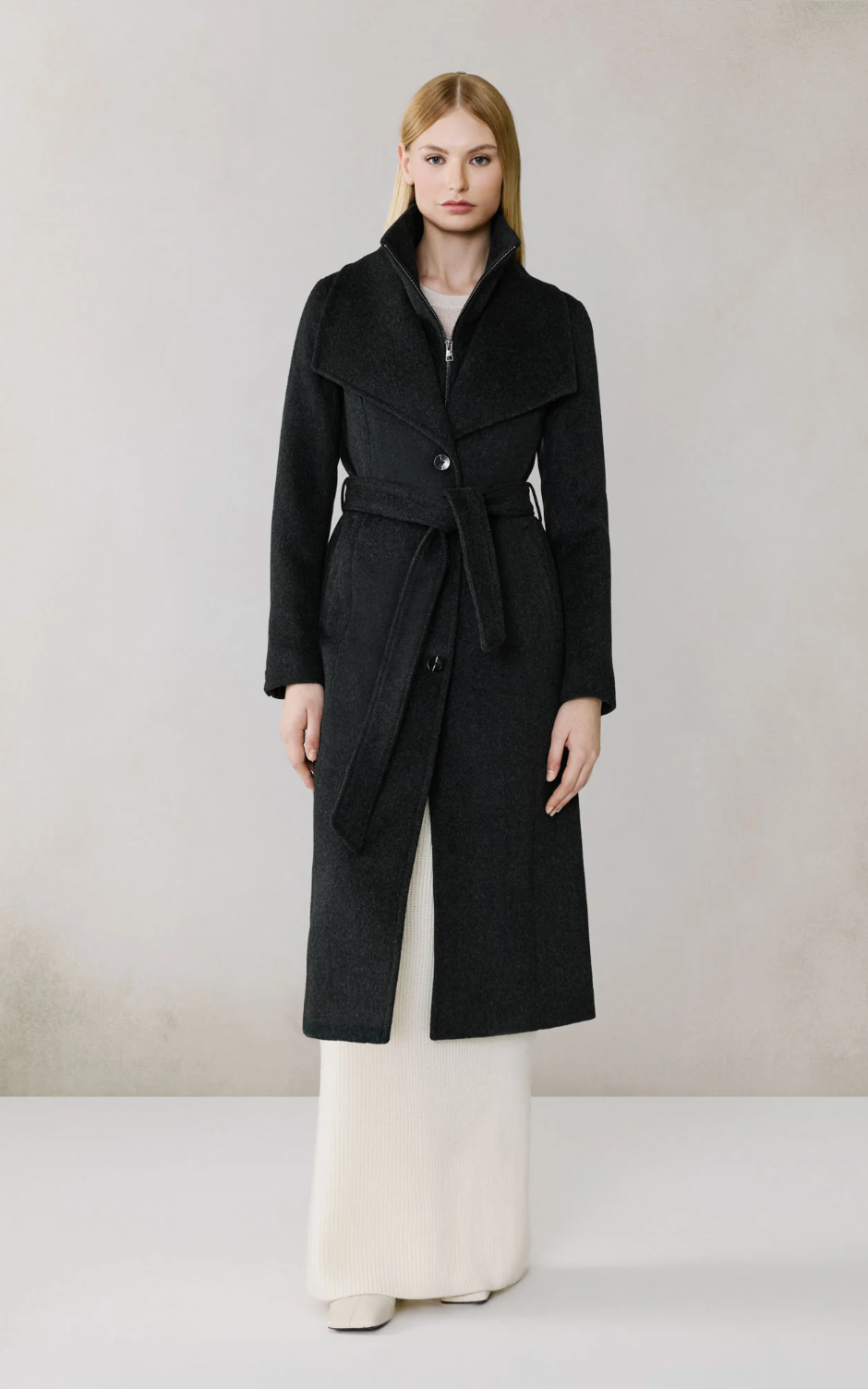 SOIA & KYO | ILANA-U COAT | BLACK HEATHER