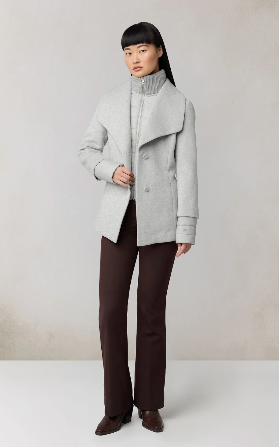 SOIA & KYO | FRIEDA COAT | STONE BLUE HEATHER