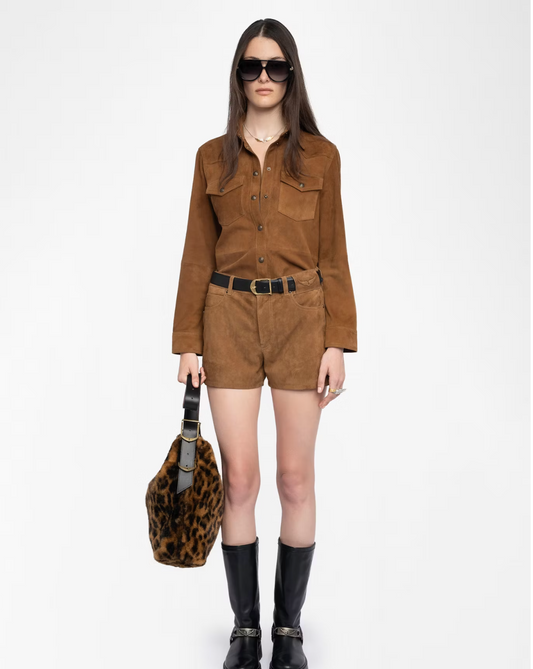 ZADIG & VOLTAIRE | THELMA SUEDE LEATHER SHIRT | DIAM