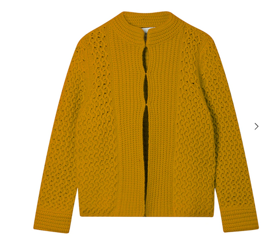 JUMPER1234 | TEXTURED CARDIGAN | MUSTARD