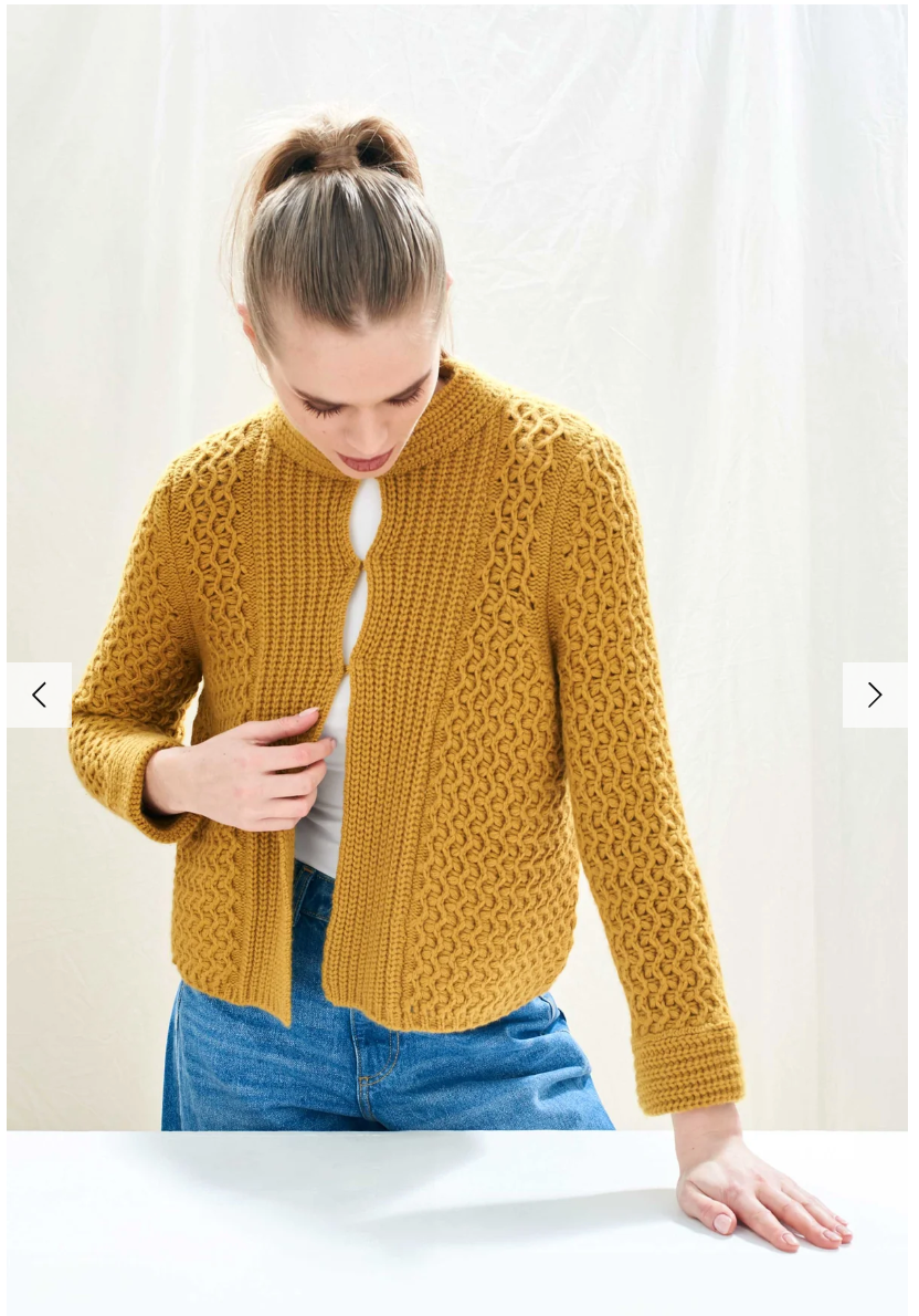 JUMPER1234 | TEXTURED CARDIGAN | MUSTARD