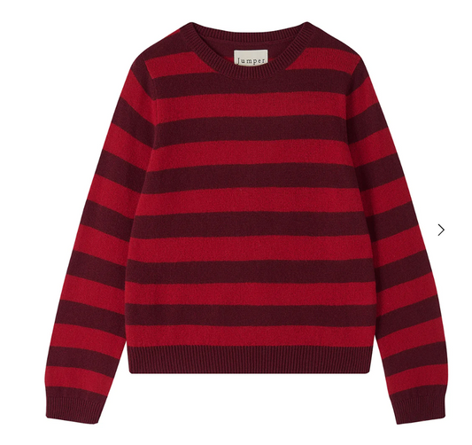 JUMPER1234 | STRIPE CREW | BURGUNDY DULL RED