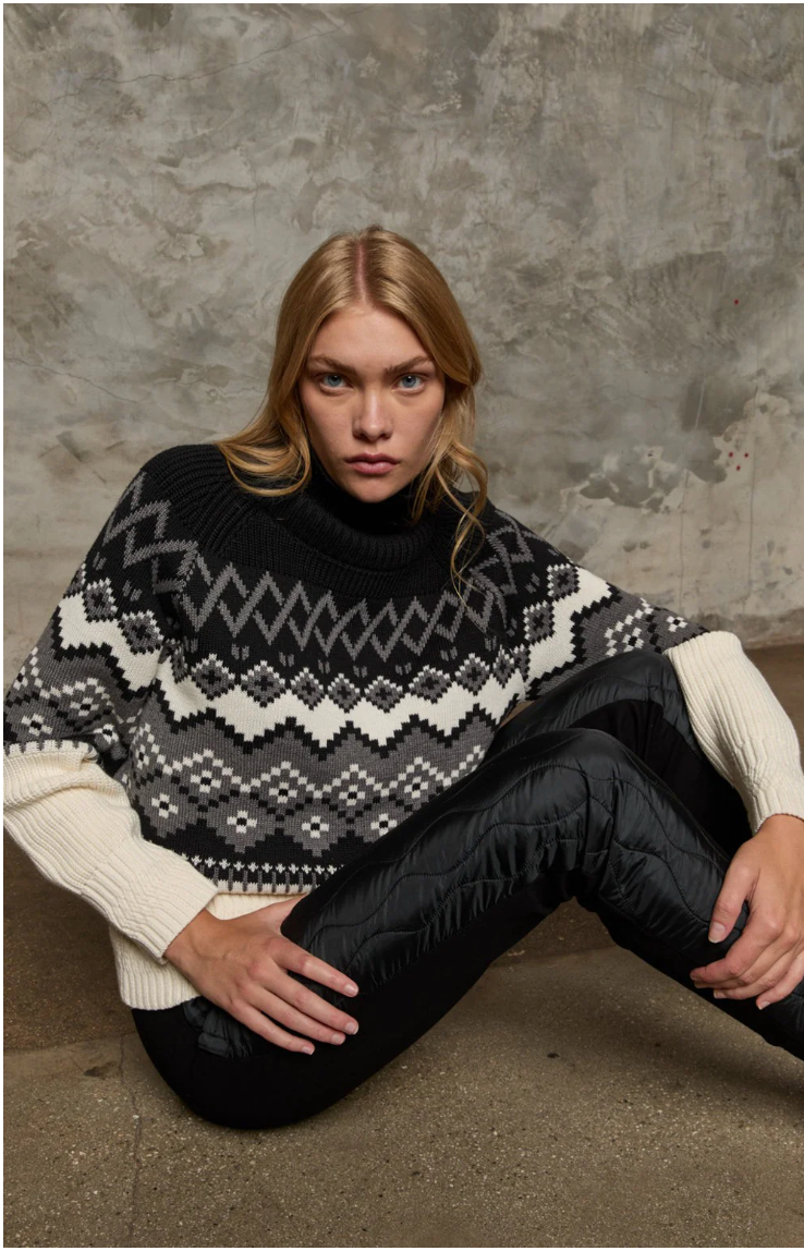 ALP N ROCK | LEIGHTON MOCKNECK SWEATER | BLACK