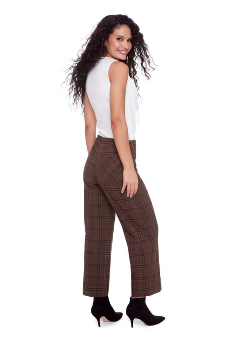 ILTM | TECHNO WIDE LEG CROPPED PANT | CHESTNUT