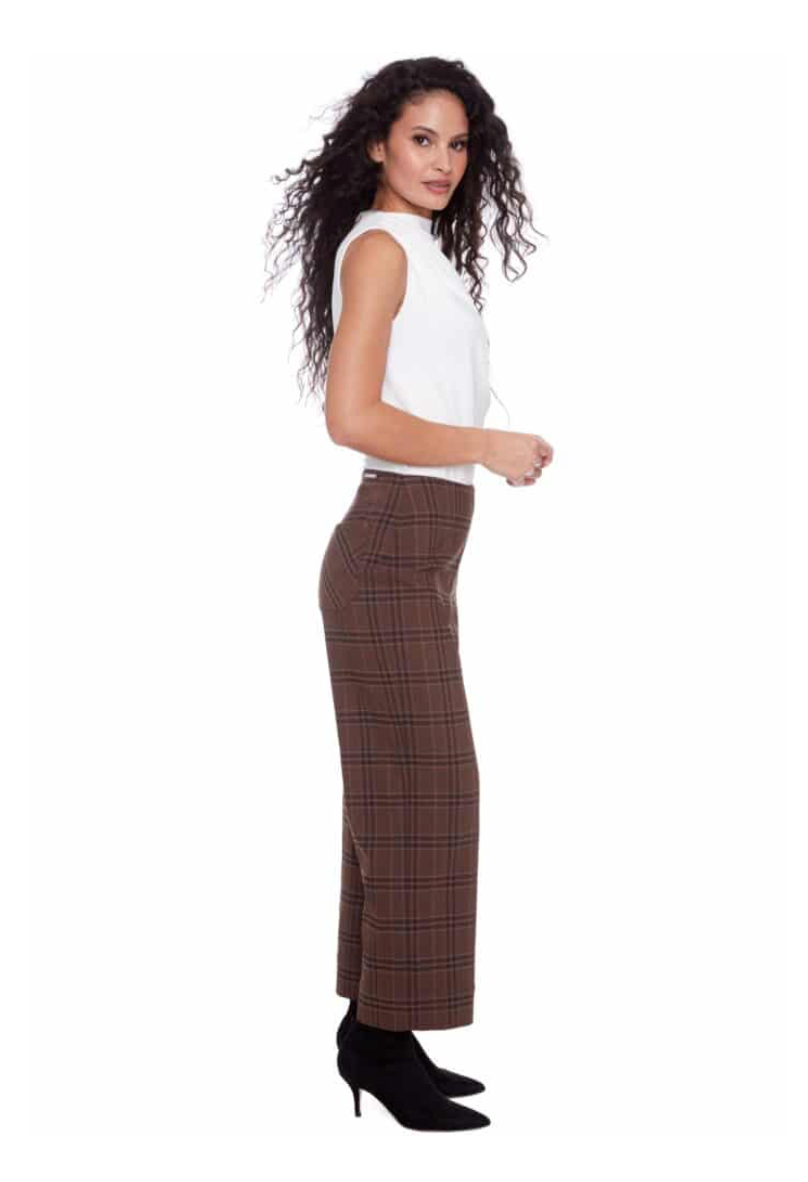 ILTM | TECHNO WIDE LEG CROPPED PANT | CHESTNUT