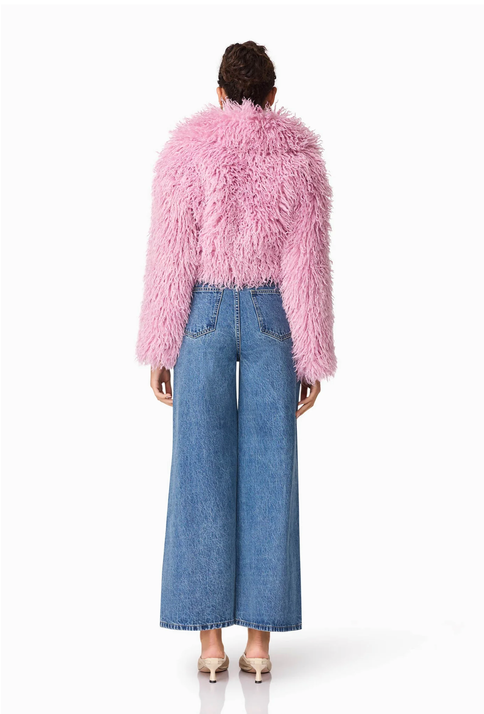 ELLIATT | TRISHA FAUX FUR CROPPED JACKET | MAUVE PINK