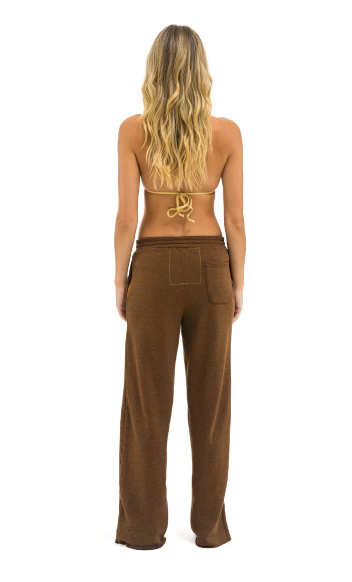 AVIATOR NATION | WIDE LEG SWEATPANT | CHOCOLATE
