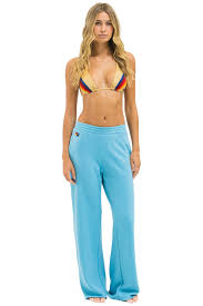 AVIATOR NATION | WIDE LEG PANT | AQUAMARINE