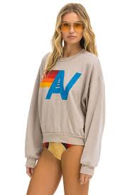 AVIATOR NATION | CREW LOGO SWEATSHIRT | SAND