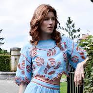 NEVER A WALLFLOWER | 1/2 SLEEVE CROP | BLUE