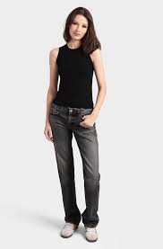MINNIE ROSE | VISCOSE BLEND CREW TANK | BLACK