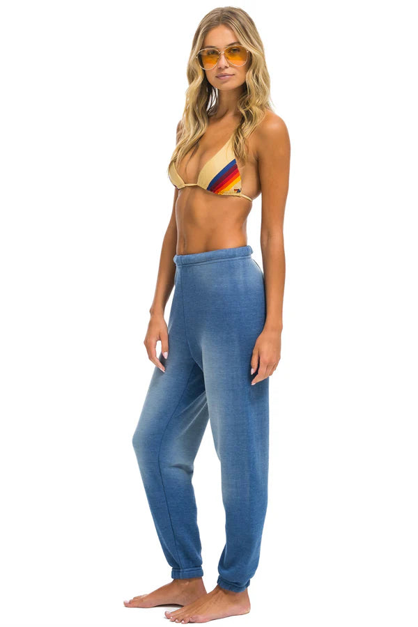 AVIATOR NATION | 5 STRIPE SWEAT PANTS | FADED WATER
