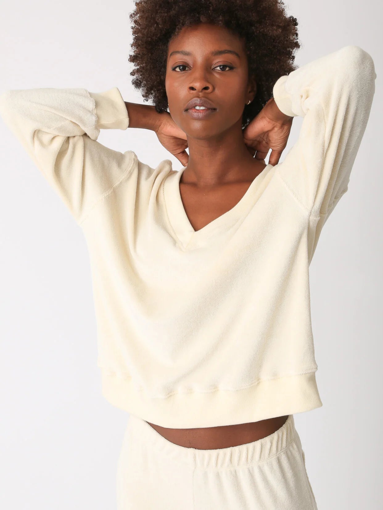 Electric and Rose/ Ava Sweatshirt- Loop Terry/ Creme