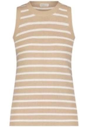 MINNIE ROSE | COTTON CASHMERE FULL NEEDLE STRIPED TANK | BROWN SUGAR