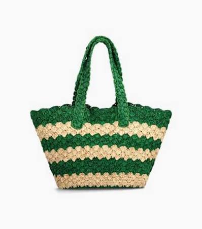 BTB | IVY STRIPE TOTE | KELLY GREEN