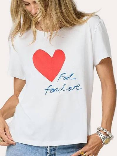 KERRI ROSENTHAL | SUKE FOOL FOR LOVE TEE | WHITE