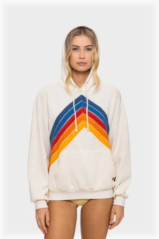 AVIATOR NATION | MTN STITCH CHEVRON HOODIE | VINTAGE WHITE