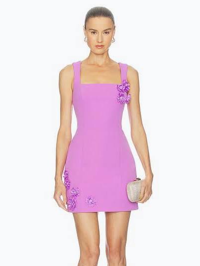 ELLIATT | SOLENNE SQUARE NECK MINI DRESS | ORCHID