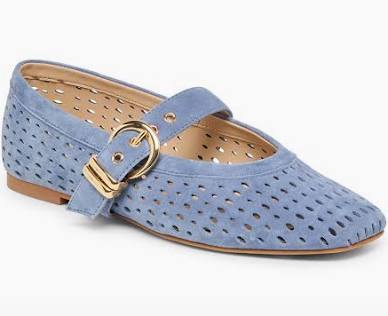 DOLCE VITA | MIKEL PERFORATED FLAT | PERIWINKEL SUEDE