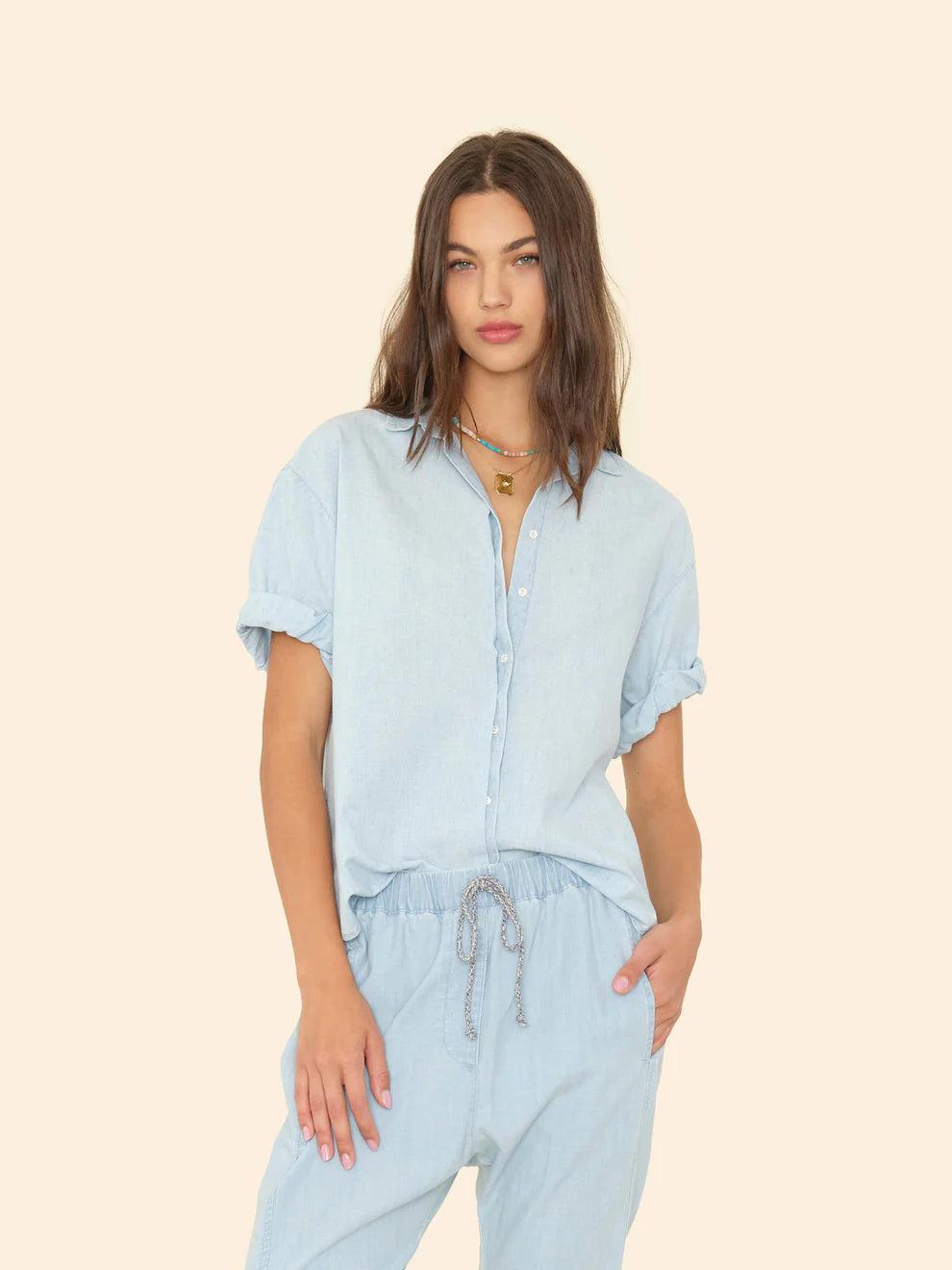 XIRENA | CHANNING SHIRT | AIR BLUE