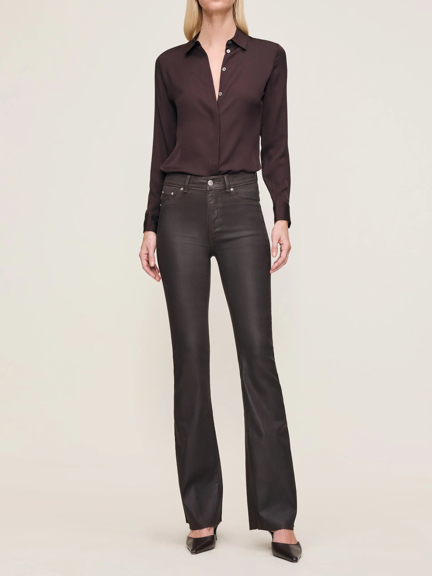 DL1961 | BRIDGET BOOT LONG | COATED CHOCOLATE