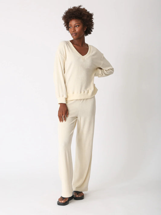 Electric and Rose/ Ava Sweatshirt- Loop Terry/ Creme