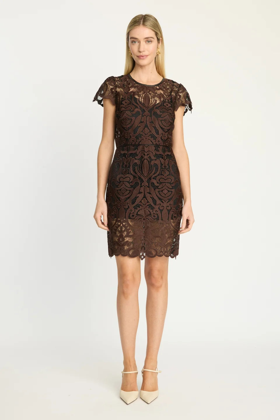 CABALLERO | VANNA DRESS | CHOCOLATE BROWN/BLACK LACE