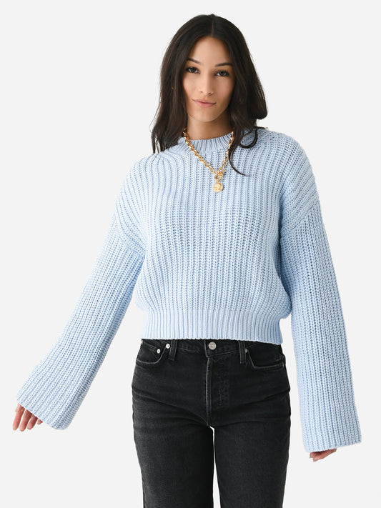 Never A Wallflower Chunky Crew Neck Sweater Blue