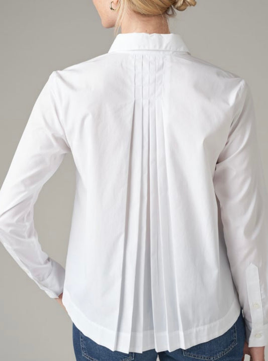 MONA THALHEIMER/Julia pleated back blouse/White