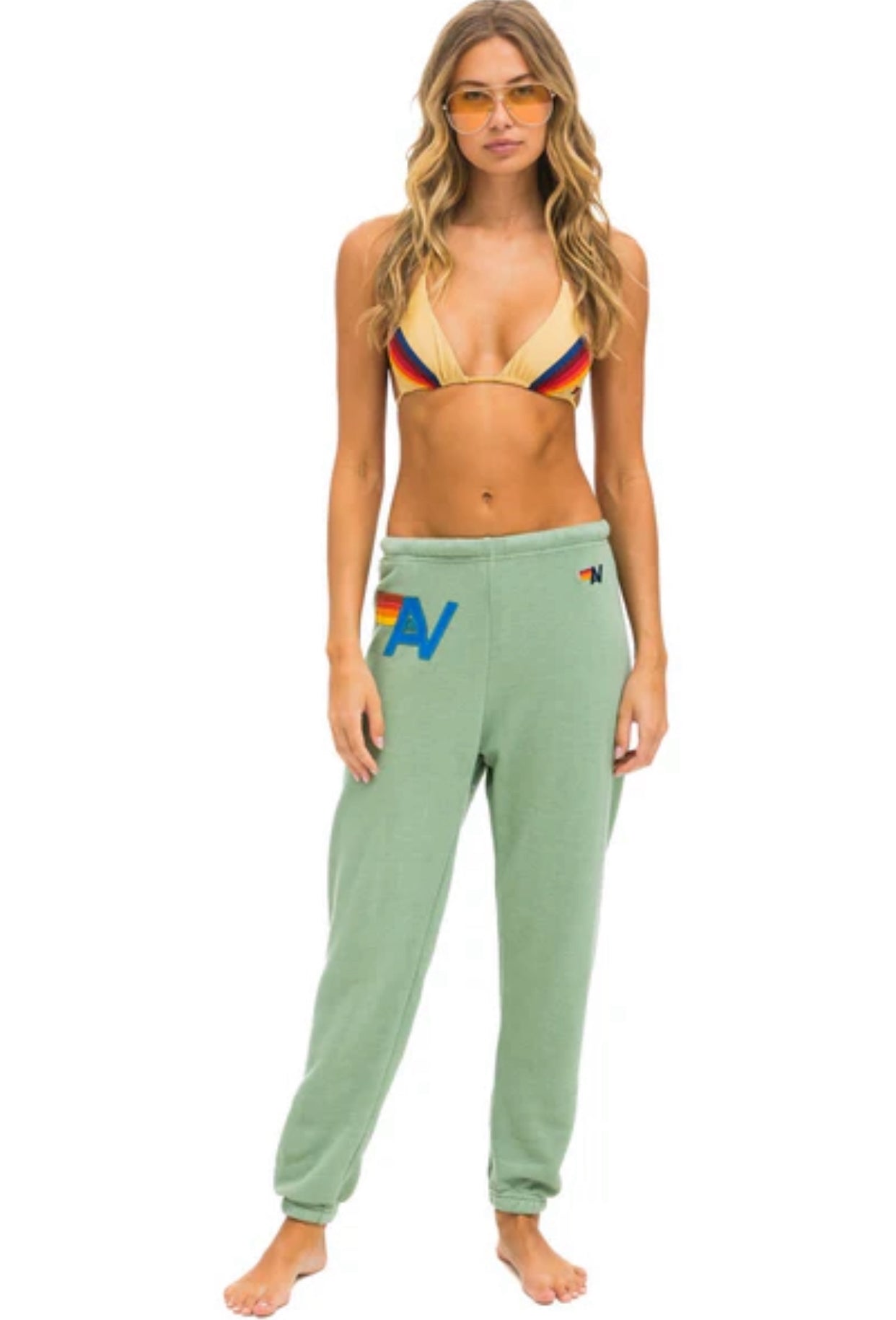 AVIATOR NATION | LOGO STITCH SWEATPANTS | SAGE