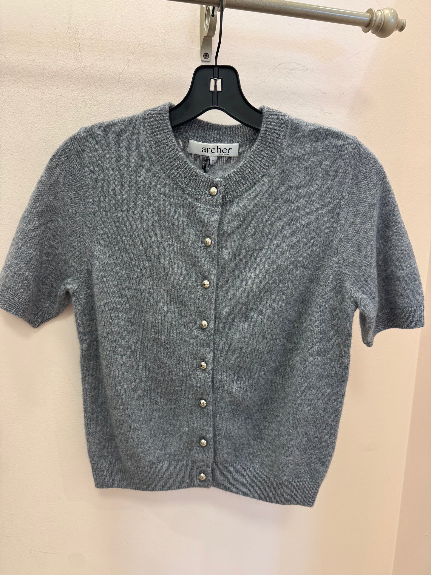 ARCHER | ASHTON S/S BF CREW CARDI | HEATHER GREY