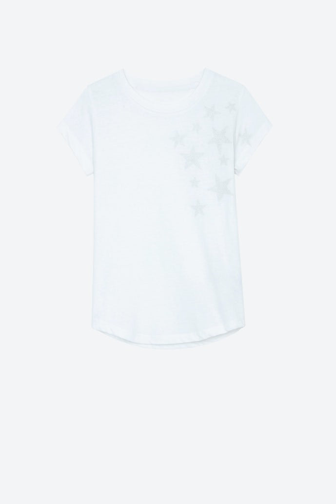 Zadig & Voltaire | Skinny Stars Blanc Diamanté T-shirt