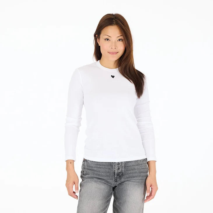 KERRI ROSENTHAL | LS RIBBED TOP | WHITE