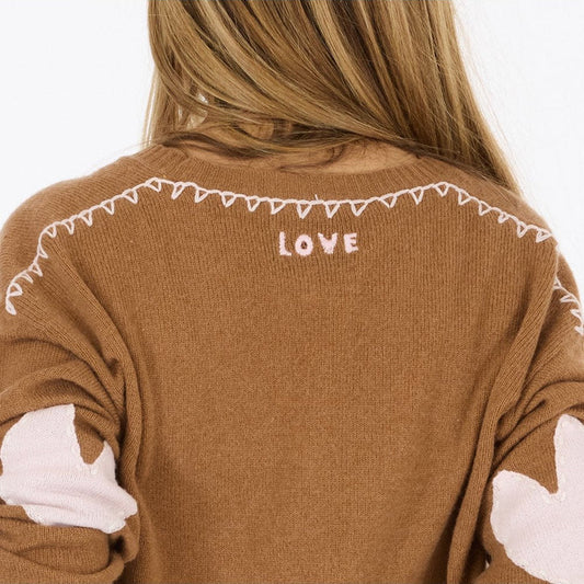 KERRI ROSENTHAL | DEEP V LOVE SWEATER | SIENNA BROWN