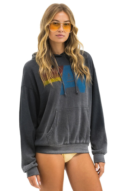 Aviator Nation/pullover hoodie/relaxed/ faded smoke