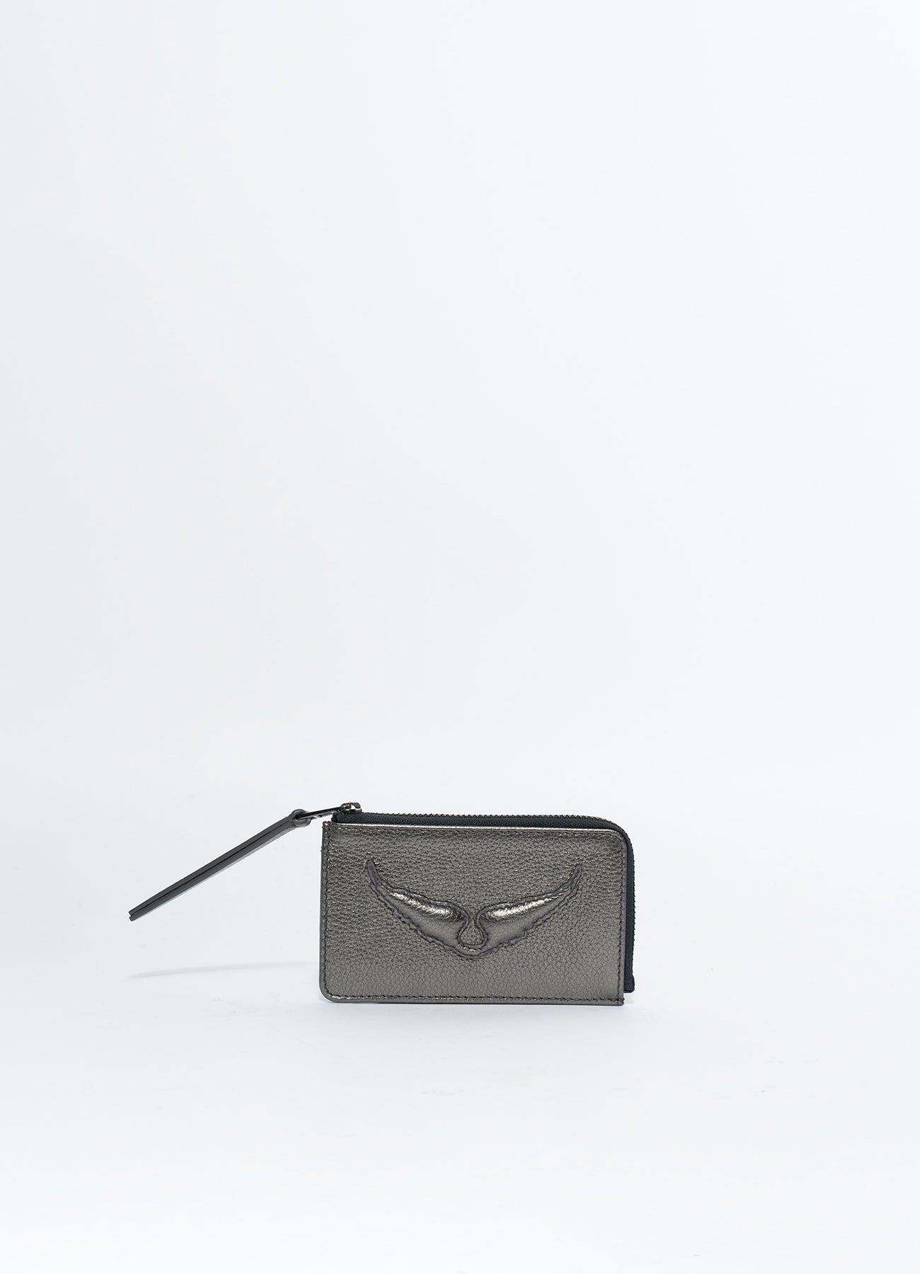 Zadig & Volatire/ ZV CARD METALLIC GRAINED LEATHER/ Gun