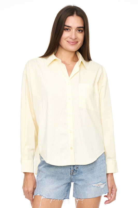 Pistola | Sloane Oversized Button Down Shirt in Butter Yellow