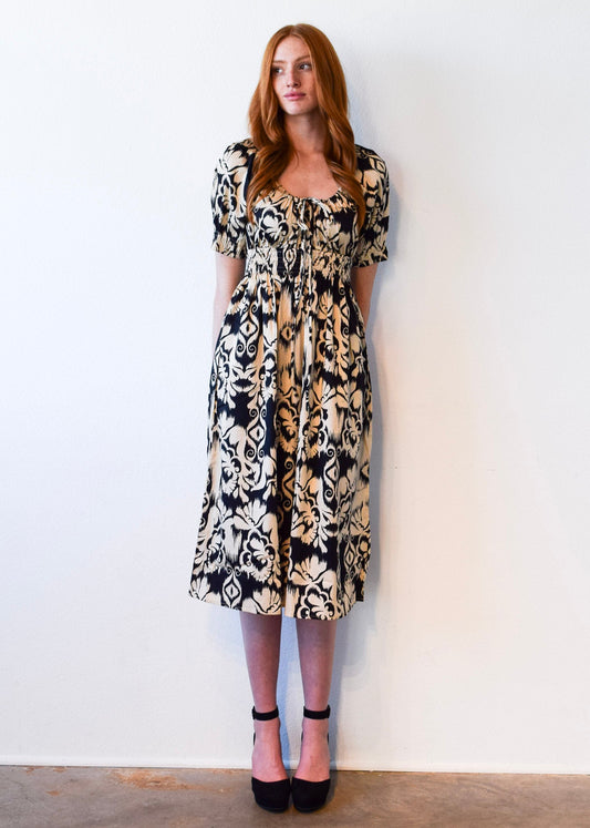 Never A Wallflower/ Lisa Dress (Scoop Neck)/ Damask