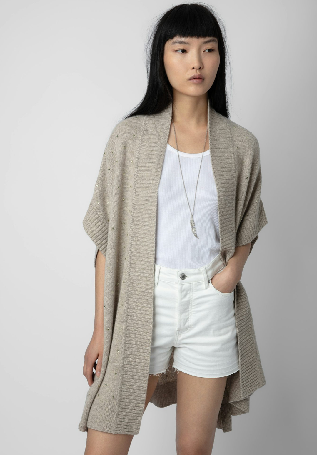 Zadig and Voltaire |  Indiany Cashmere Cardigan |  Light Beige