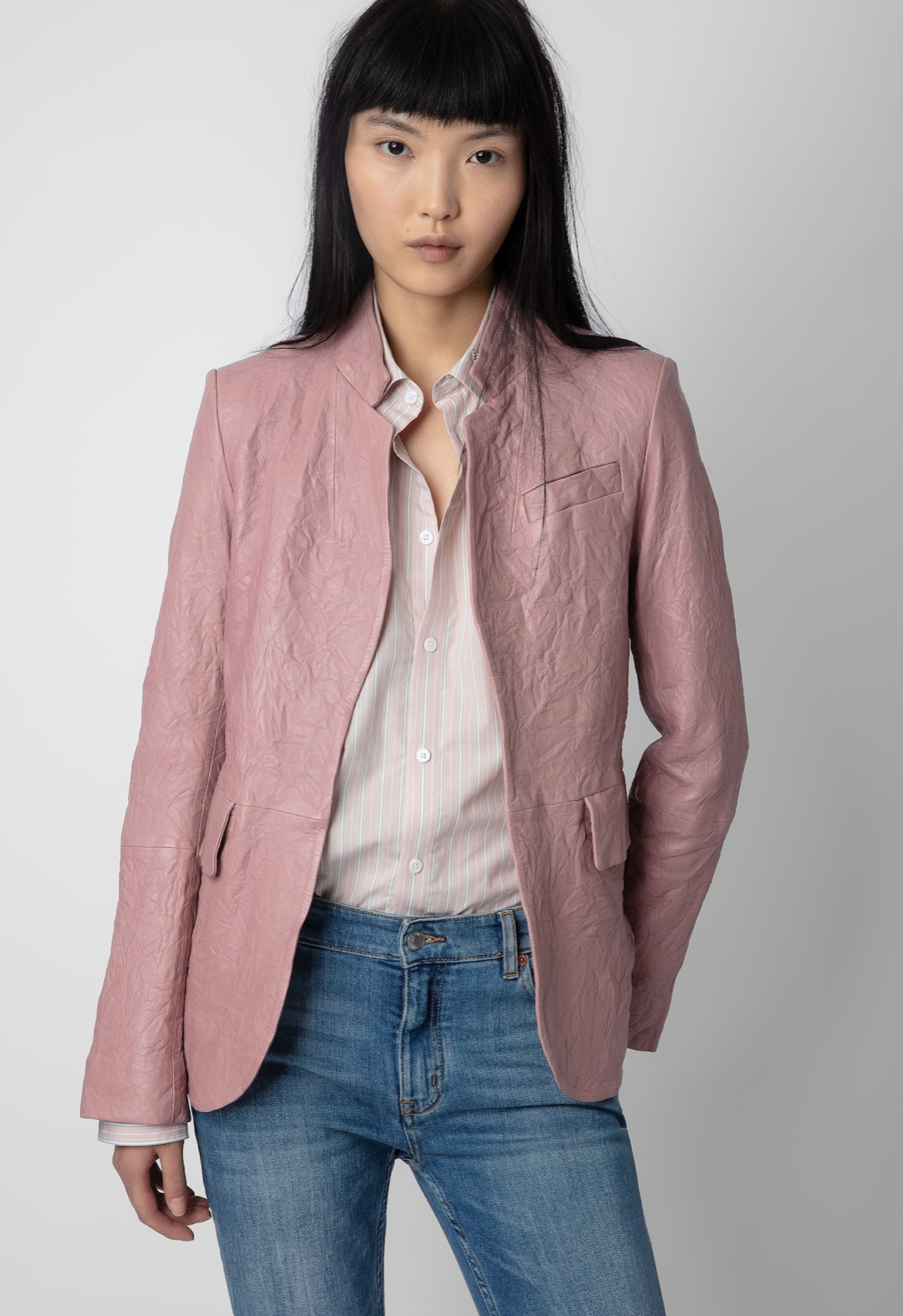 Zadig and Voltaire |  Very Crinkled Leather Blazer |  Primrose