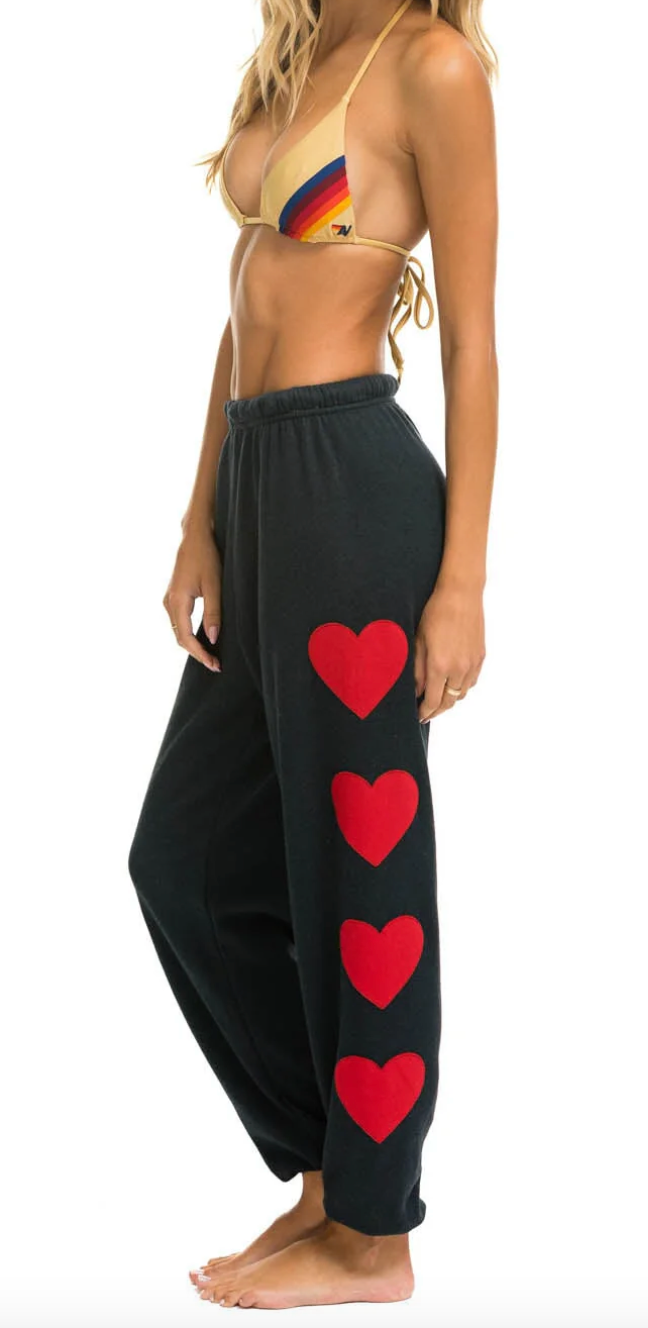 Aviator Nation/ Heart Stitch 4- Women's Sweatpants/ Charcoal