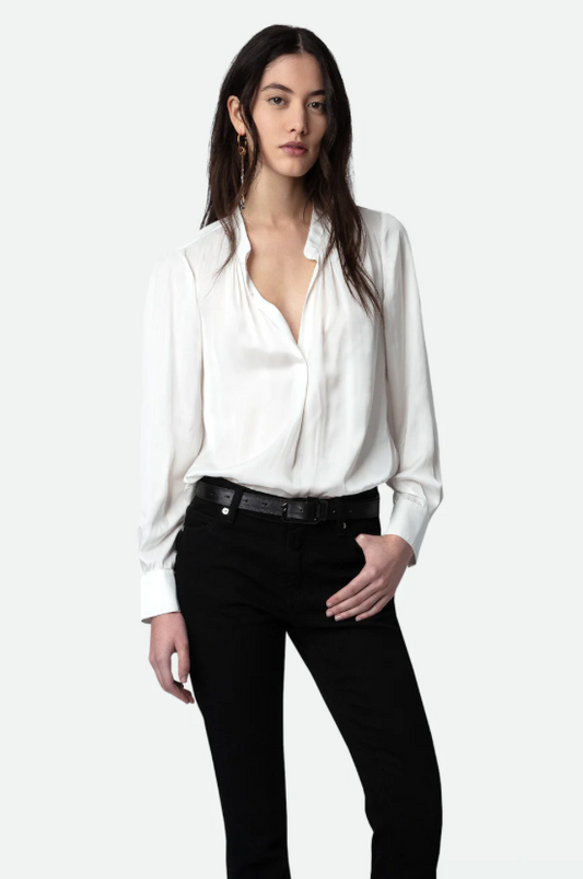 Zadig and Voltaire/ Tink Satin Blouse/ Ecru