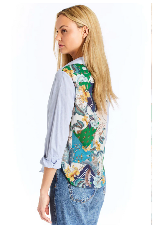 DREW | NATALEE C FLORAL BACK SHIRT | KELLY