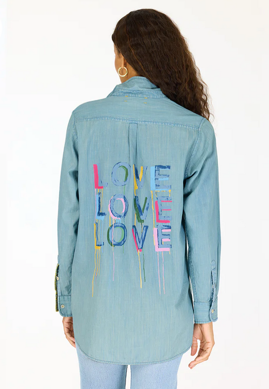 KERRI ROSENTHAL | MIA SHIRT LOVE | CHAMBRAY BLUE