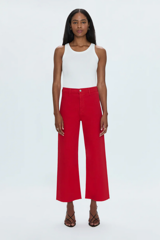PISTOLA | PENNY CROP HIGH RISE WIDE LEG | RUBY