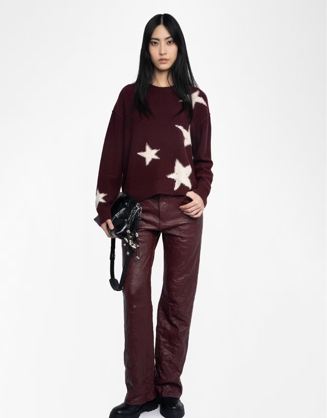 ZADIG AND VOLTAIRE | MARKUZ WS STARS USED | BURGUNDY