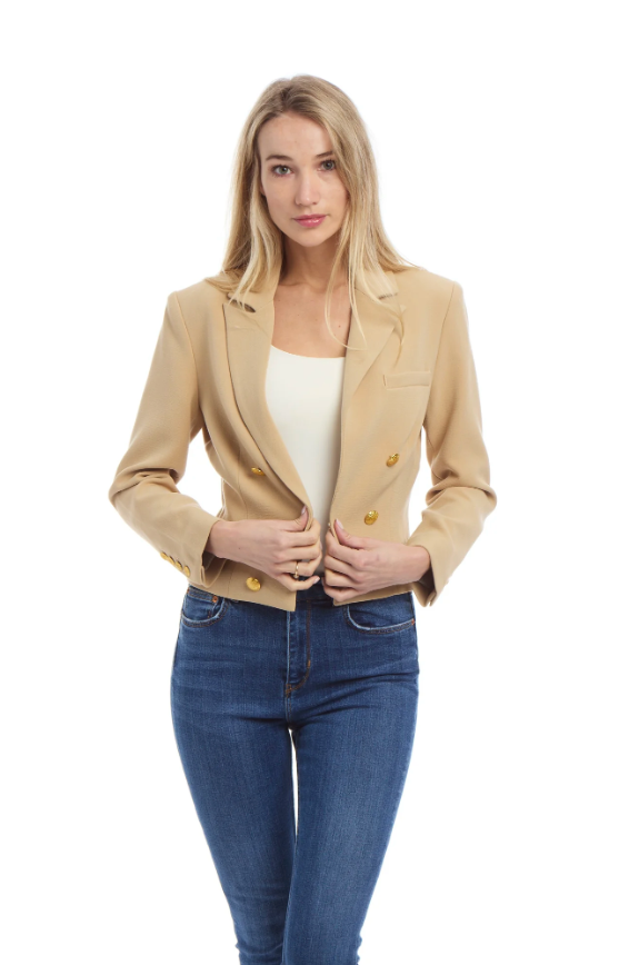 PATTY KIM | BELLA CROP BLAZER | CAMEL