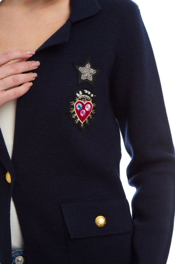 PATTY KIM | ECOLE KNIT BLAZER | NAVY